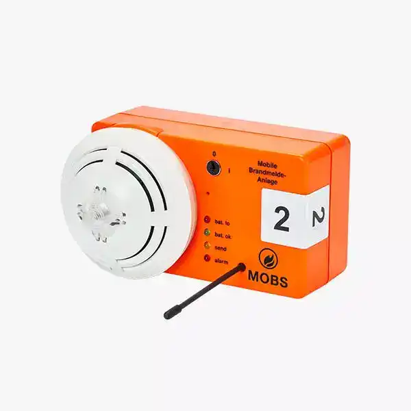 Alarm-Melder für Brand- und Rauchwarnung, mobile Brandmelderanlage von i-bsp.